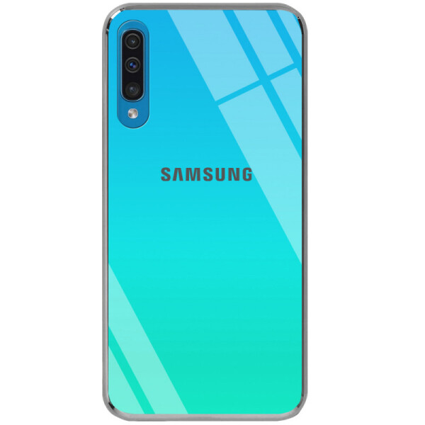 

TPU+Glass чехол Gradient Rainbow с лого для Samsung Galaxy A70 (A705F) Голубой