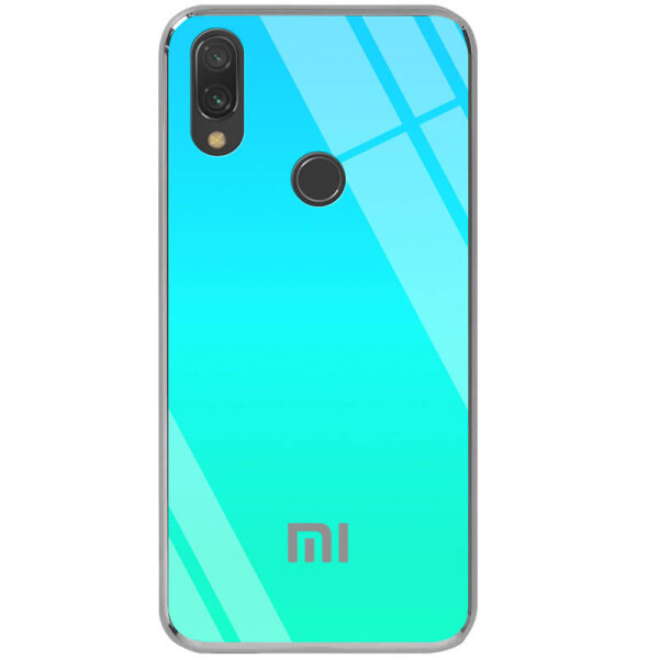 

TPU+Glass чехол Gradient Rainbow с лого для Xiaomi Redmi 7 Голубой