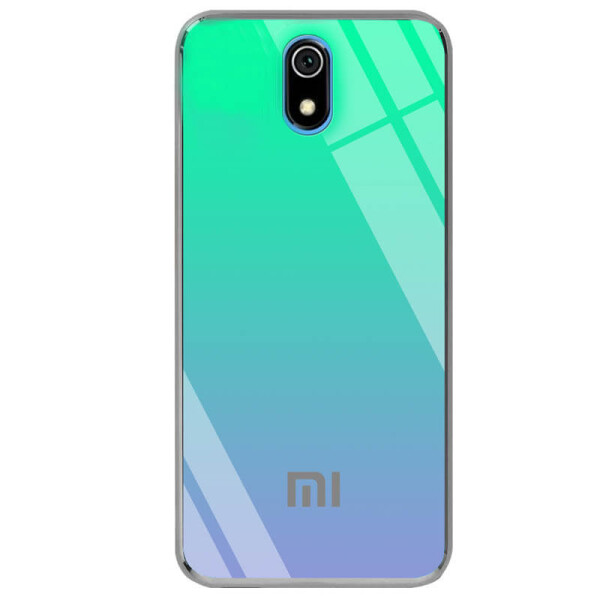 

TPU+Glass чехол Gradient Rainbow с лого для Xiaomi Redmi 8a Зеленый