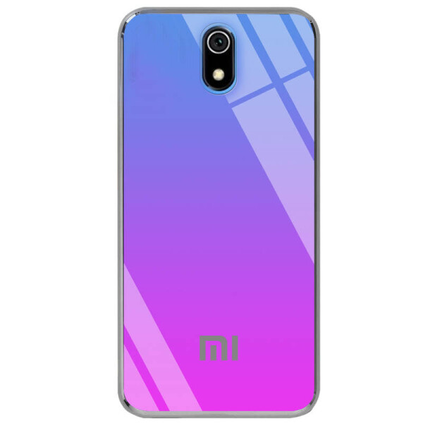 

TPU+Glass чехол Gradient Rainbow с лого для Xiaomi Redmi 8a Синий