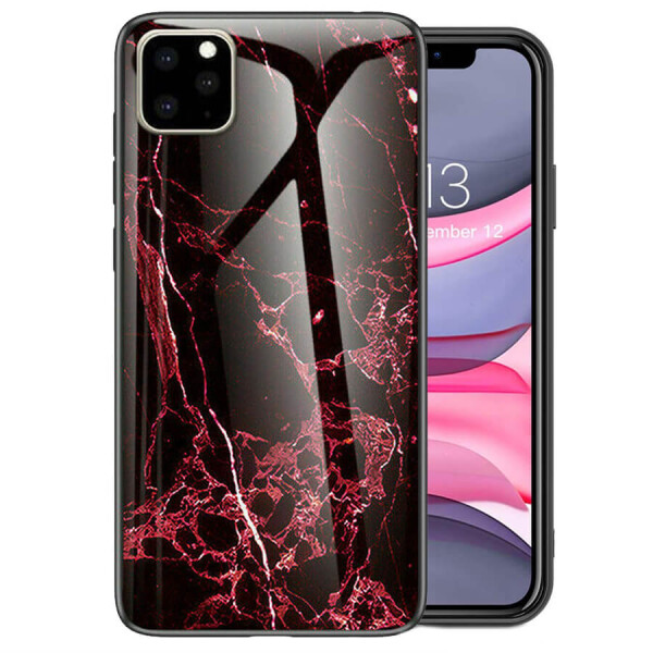

TPU+Glass чехол Luxury Marble для Apple iPhone 11 Pro Max (6.5") Марсала / Бордовый