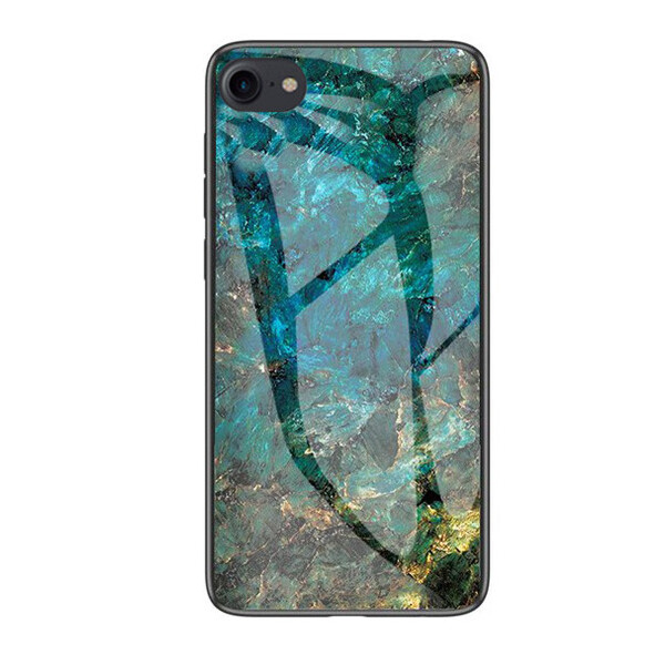 

TPU+Glass чехол Luxury Marble для Apple iPhone 7 / 8 (4.7") Морская волна / Голубой
