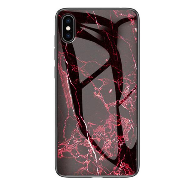 

TPU+Glass чехол Luxury Marble для Apple iPhone X / XS (5.8") Марсала / Бордовый