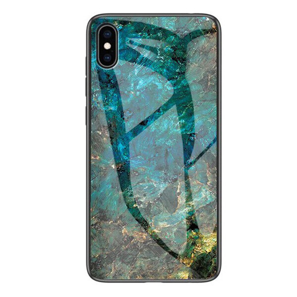 

TPU+Glass чехол Luxury Marble для Apple iPhone X / XS (5.8") Морская волна / Голубой