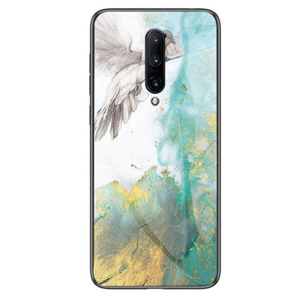 

TPU+Glass чехол Luxury Marble для OnePlus 7 Pro Птица / Бирюзовый