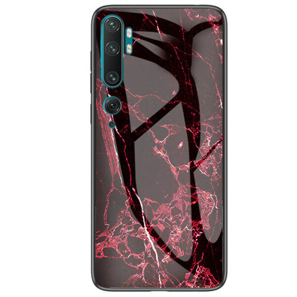 

TPU+Glass чехол Luxury Marble для Xiaomi Mi Note 10 Марсала / Бордовый