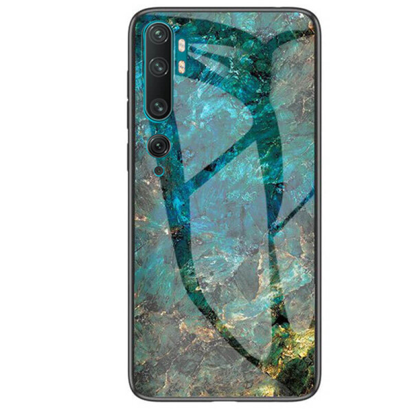 

TPU+Glass чехол Luxury Marble для Xiaomi Mi Note 10 Морская волна / Голубой