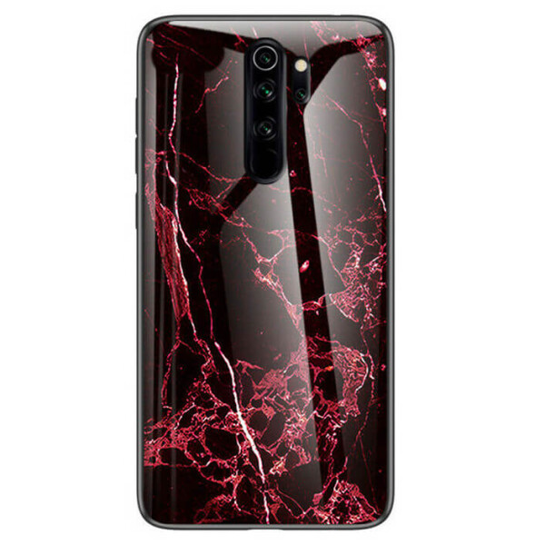 

TPU+Glass чехол Luxury Marble для Xiaomi Redmi Note 8 Pro Марсала / Бордовый