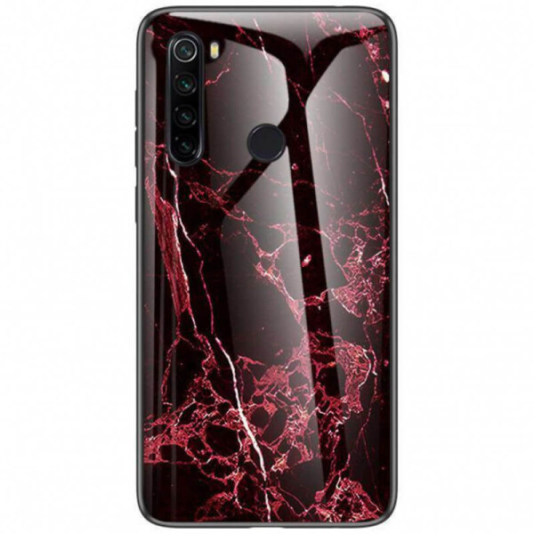 

TPU+Glass чехол Luxury Marble для Xiaomi Redmi Note 8 Марсала / Бордовый