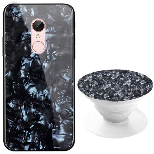 

TPU+Glass чехол Shell с круглой подставкой для Xiaomi Redmi 5 Plus / Redmi Note 5 (SC) Черный