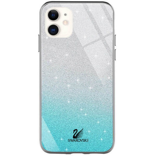 

TPU+Glass чехол Swarovski для Apple iPhone 11 (6.1") Бирюзовый