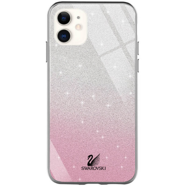 

TPU+Glass чехол Swarovski для Apple iPhone 11 (6.1") Розовый