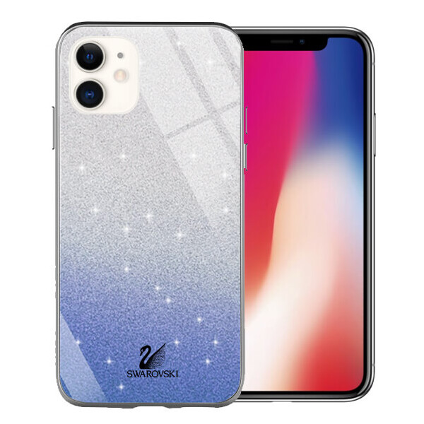 

TPU+Glass чехол Swarovski для Apple iPhone 11 (6.1") Синий