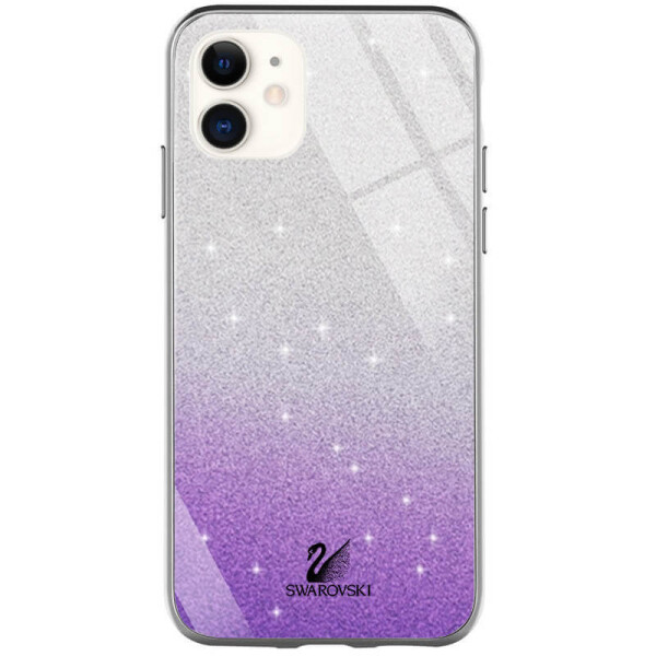 

TPU+Glass чехол Swarovski для Apple iPhone 11 (6.1") Фиолетовый