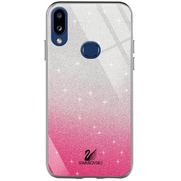 

TPU+Glass чехол Swarovski для Samsung Galaxy A10s Малиновый