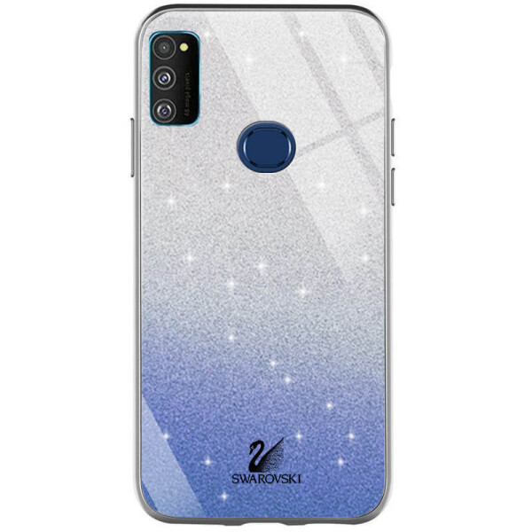 

TPU+Glass чехол Swarovski для Samsung Galaxy M30s Синий