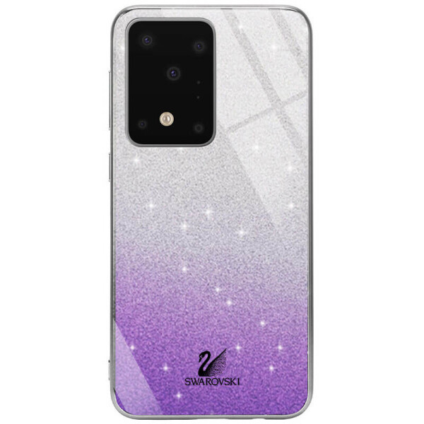 

TPU+Glass чехол Swarovski для Samsung Galaxy S20 Ultra Фиолетовый