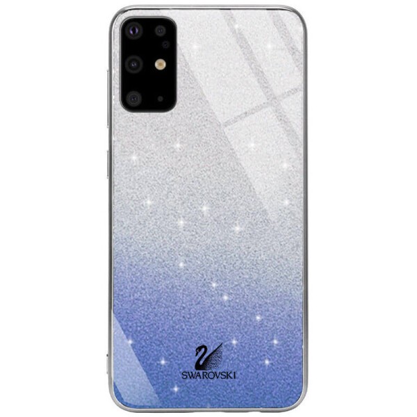 

TPU+Glass чехол Swarovski для Samsung Galaxy S20+ Синий