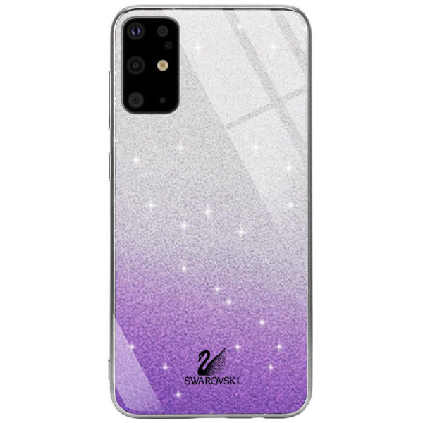 

TPU+Glass чехол Swarovski для Samsung Galaxy S20+ Фиолетовый