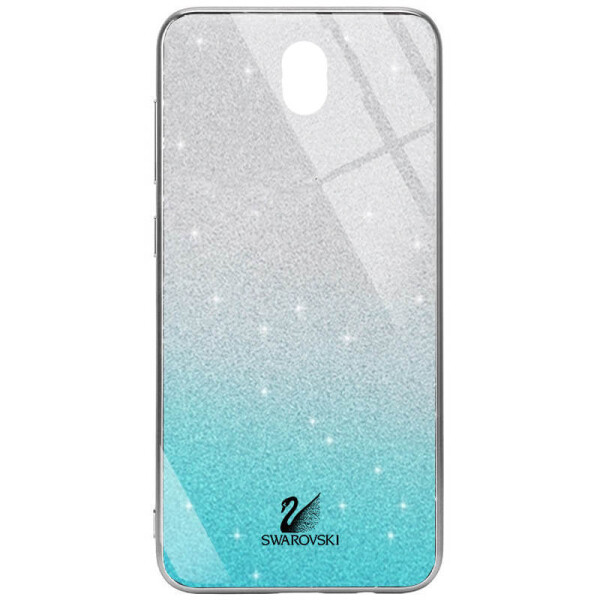 

TPU+Glass чехол Swarovski для Xiaomi Redmi 8a Бирюзовый
