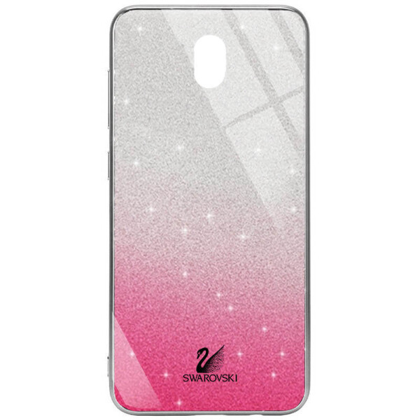 

TPU+Glass чехол Swarovski для Xiaomi Redmi 8a Малиновый