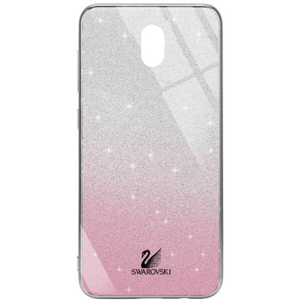 

TPU+Glass чехол Swarovski для Xiaomi Redmi 8a Розовый