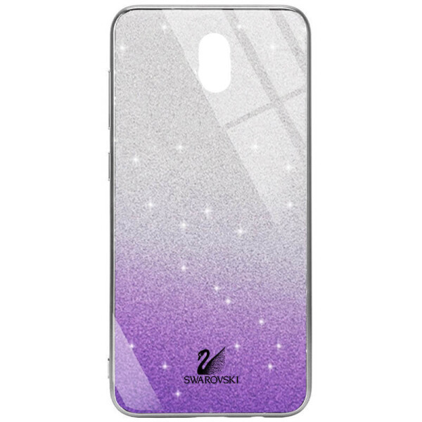 

TPU+Glass чехол Swarovski для Xiaomi Redmi 8a Фиолетовый