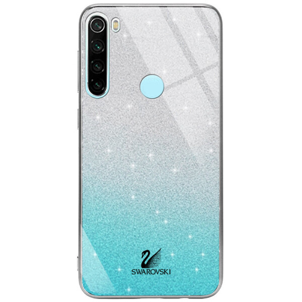 

TPU+Glass чехол Swarovski для Xiaomi Redmi Note 8 Бирюзовый