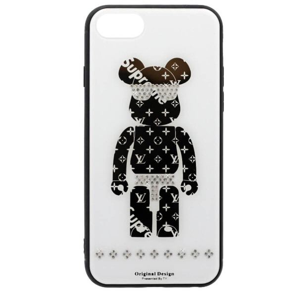 

TPU+Glass чехол TYBOMB Bear для Apple iPhone 7 / 8 (4.7") Белый
