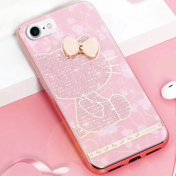 

TPU+Glass чехол TYBOMB Dimond Brand для Apple iPhone 7 / 8 (4.7") Розовый/Hello Kitty