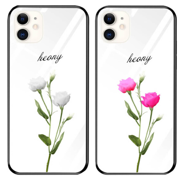 

TPU+Glass чехол светящийся в темноте для Apple iPhone 11 (6.1") Lovely / Белый