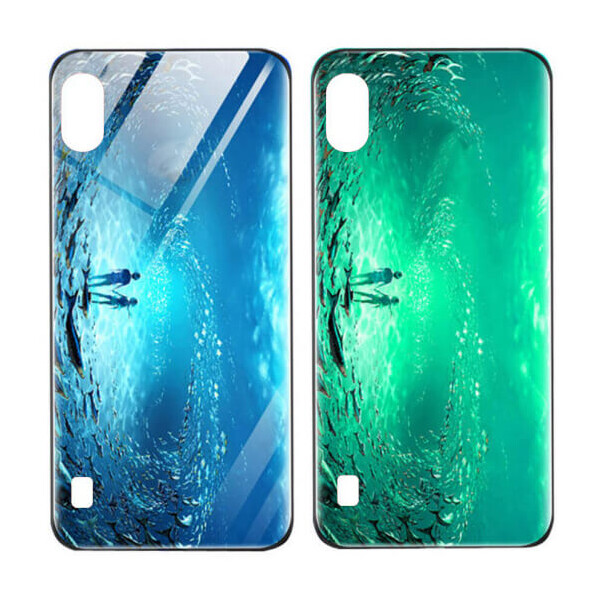 

TPU+Glass чехол светящийся в темноте для Samsung Galaxy A10 (A105F) Под водой / Голубой