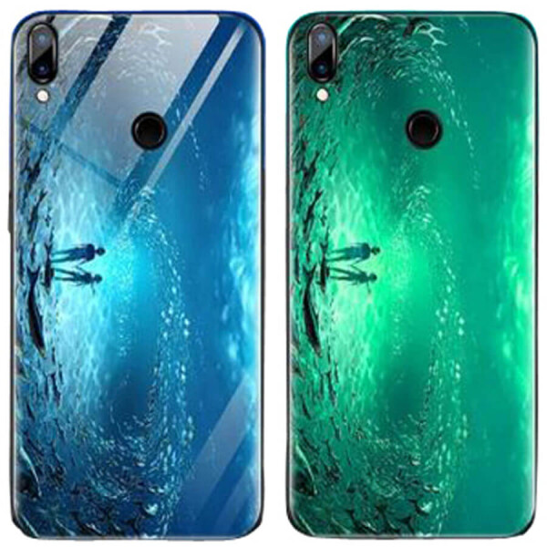 

TPU+Glass чехол светящийся в темноте для Samsung Galaxy A20 / A30 Под водой / Голубой