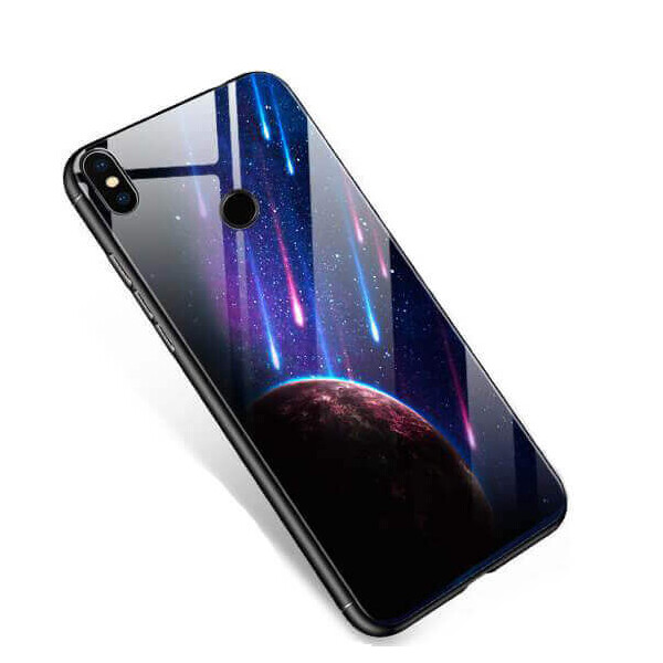 

TPU+Glass чехол светящийся в темноте для Xiaomi Mi A2 Lite / Xiaomi Redmi 6 Pro Метеорит / Синий