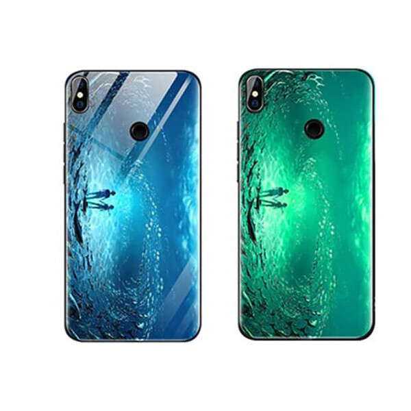 

TPU+Glass чехол светящийся в темноте для Xiaomi Mi A2 Lite / Xiaomi Redmi 6 Pro Под водой / Голубой