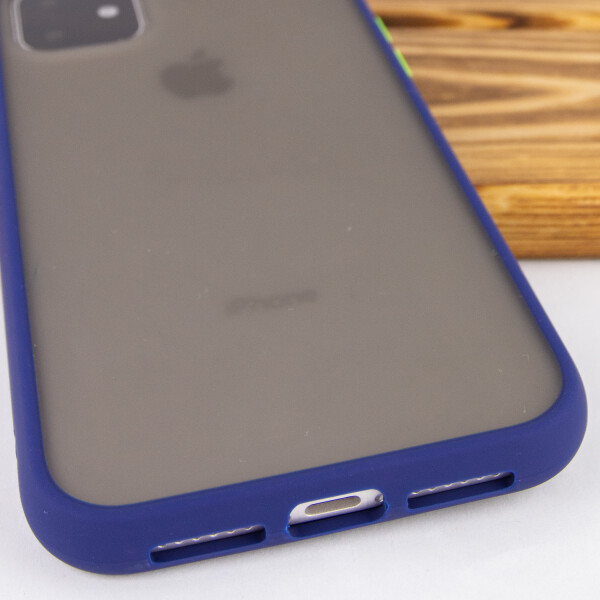 

TPU+PC чехол Color Buttons Shield для Apple iPhone 11 (6.1") Синий