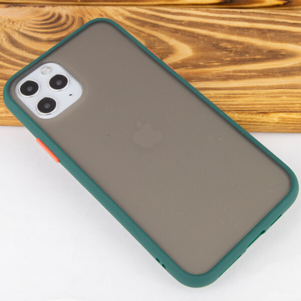 

TPU+PC чехол Color Buttons Shield для Apple iPhone 11 Pro Max (6.5") Сине-Зеленый / Marine Blue