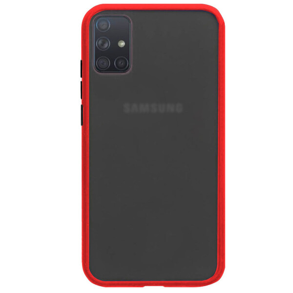 

TPU+PC чехол Color Buttons Shield для Samsung Galaxy A51 Красный