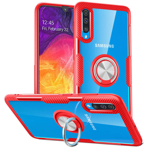 

TPU+PC чехол Deen CrystalRing под магнитный держатель для Samsung Galaxy A50 (A505F) / A50s / A30s Бесцветный / Красный