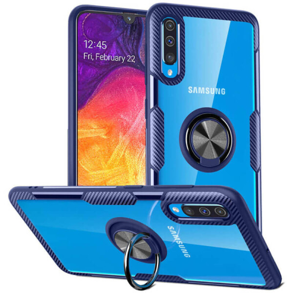 

TPU+PC чехол Deen CrystalRing под магнитный держатель для Samsung Galaxy A50 (A505F) / A50s / A30s Бесцветный / Синий