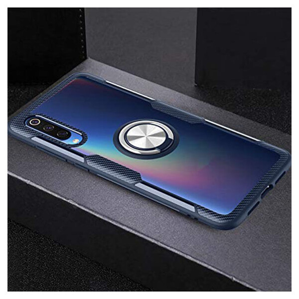 

TPU+PC чехол Deen CrystalRing под магнитный держатель для Samsung Galaxy A50 (A505F) / A50s / A30s Бесцветный / Темно-синий
