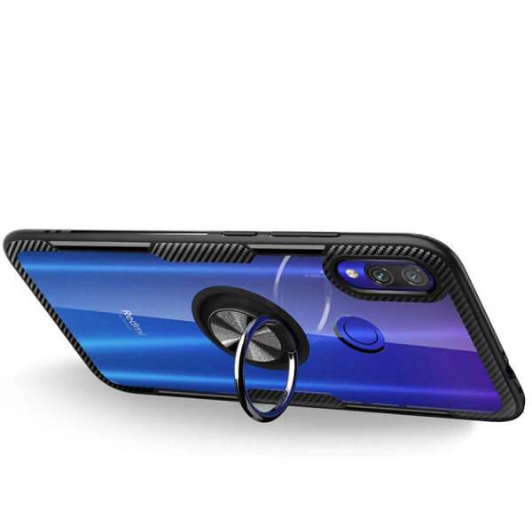 

TPU+PC чехол Deen CrystalRing под магнитный держатель для Xiaomi Redmi 7 Бесцветный / Черный