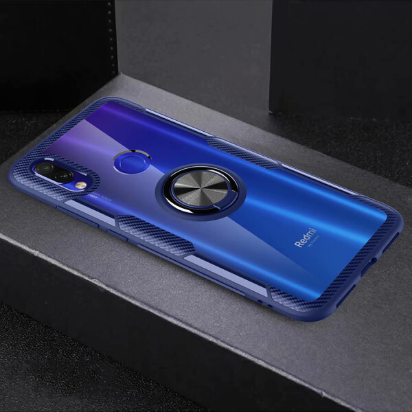 

TPU+PC чехол Deen CrystalRing под магнитный держатель для Xiaomi Redmi Note 7 / Note 7 Pro / Note 7s Бесцветный / Синий