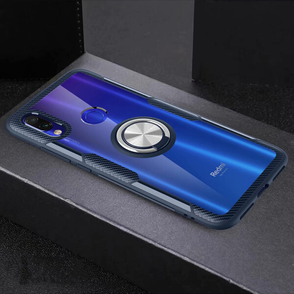 

TPU+PC чехол Deen CrystalRing под магнитный держатель для Xiaomi Redmi Note 7 / Note 7 Pro / Note 7s Бесцветный / Темно-синий