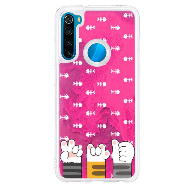 

TPU+PC чехол ForFun Neon sand для Xiaomi Redmi Note 8 Розовый Лапы