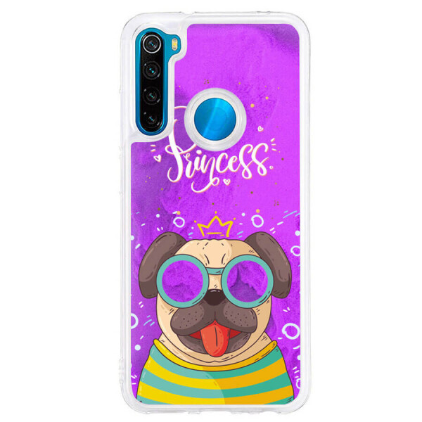 

TPU+PC чехол ForFun Neon sand для Xiaomi Redmi Note 8 Сиреневый пес в очках