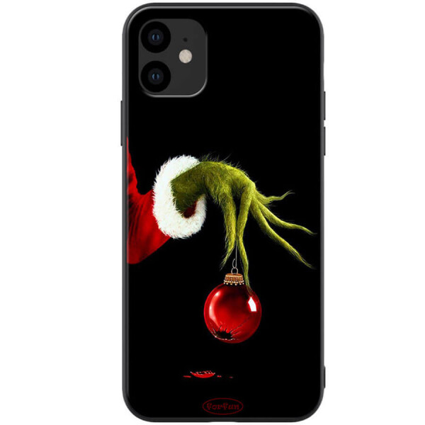 

TPU+PC чехол ForFun для Apple iPhone 11 (6.1") Гринч и елочная игрушка / Черный