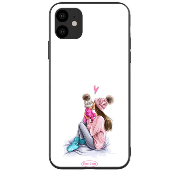 

TPU+PC чехол ForFun для Apple iPhone 11 (6.1") Мама дочки / Белый