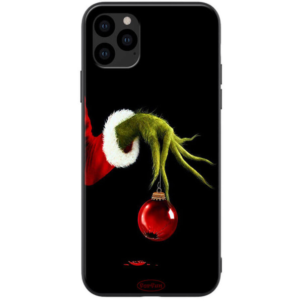 

TPU+PC чехол ForFun для Apple iPhone 11 Pro Max (6.5") Гринч и елочная игрушка / Черный