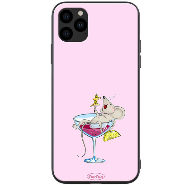 

TPU+PC чехол ForFun для Apple iPhone 11 Pro Max (6.5") Мышь в бокале / Розовый